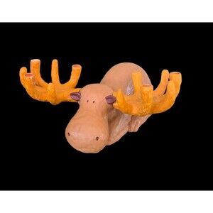 St Nicholas Square Vintage Christmas Holiday Moose 1998 Candle Holder Candelabra